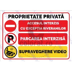 Proprietate Privata Acces Interzis Parcare Interzisa Supraveghere Video L v1886