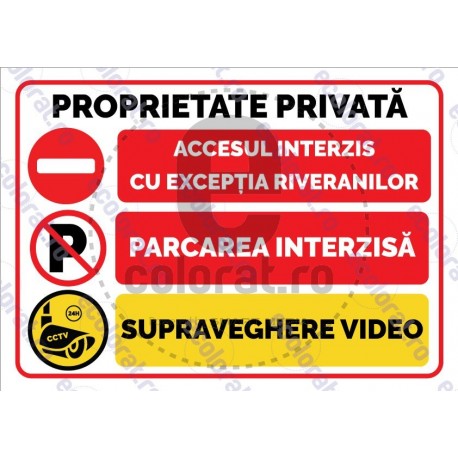 Proprietate Privata Acces Interzis Parcare Interzisa Supraveghere Video L v1886