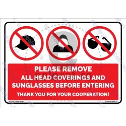 Please Remove No Hats No Hoods No Sunglasses EN v1860