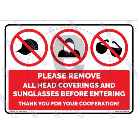 Please Remove No Hats No Hoods No Sunglasses EN v1860