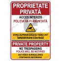 Proprietate Privata Acces Interzis Politia Va fi Anuntata Supraveghere Video EN Duo v1891