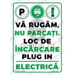 Va Rugam Nu Parcati Loc de Incarcare Plug-in Electrica v1894