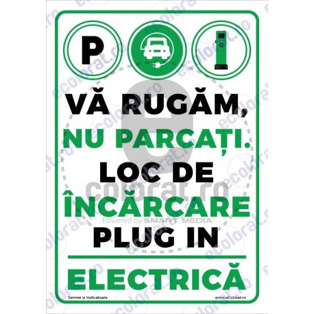 Va Rugam Nu Parcati Loc de Incarcare Plug-in Electrica v1894