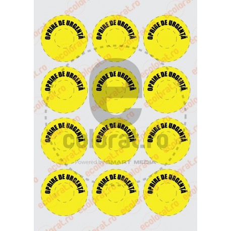 Oprire de Urgenta - Set 12 Bucati (6.5 cm x 6.5 cm / buc.)