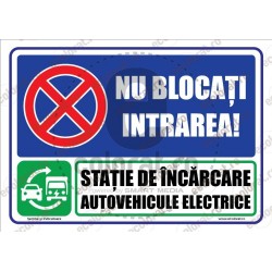 Nu Blocati Intrarea Statie de Incarcare Autovehicule Electrice v1901