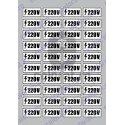 Sticker 220V ALB NEGRU - Set 40 Bucati (4.2 cm x 2.2 cm / buc.)